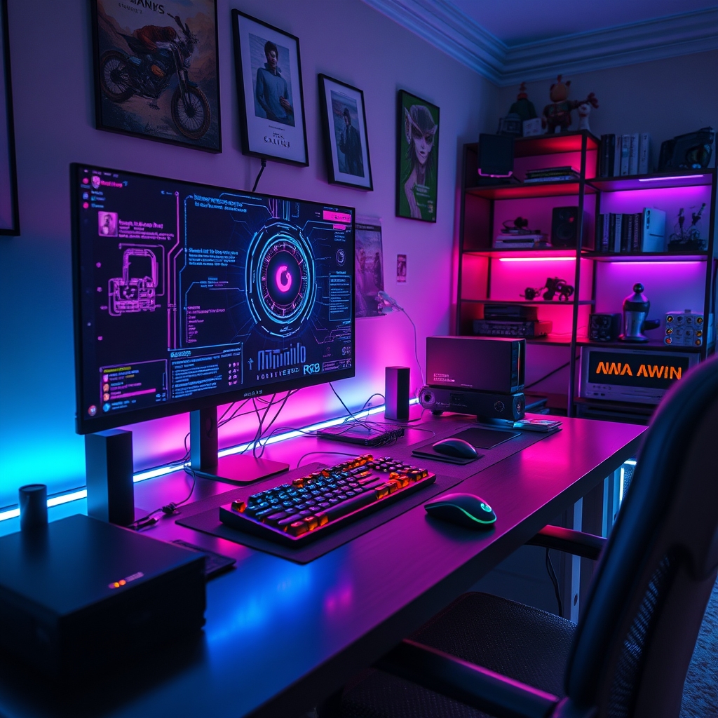 cyberpunk room setup - Illustration 2