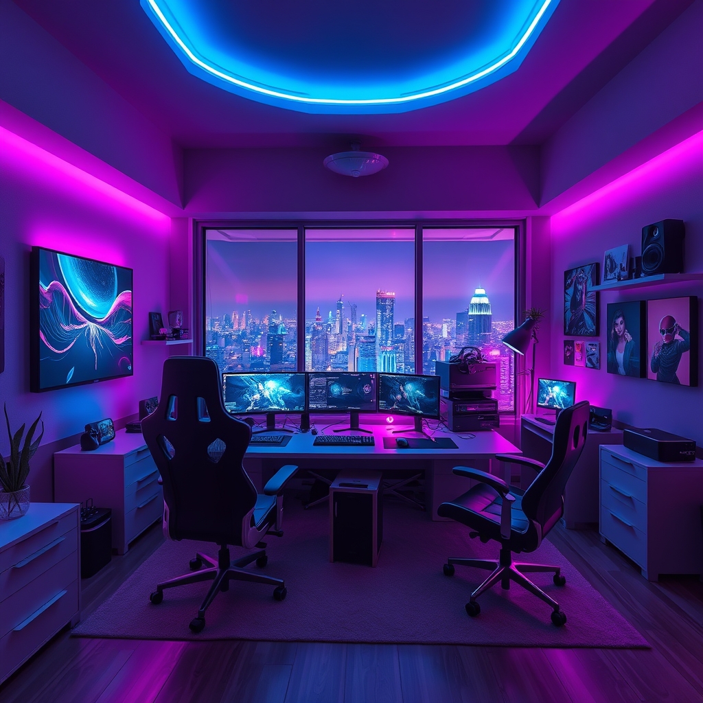 cyberpunk room setup - Illustration 3