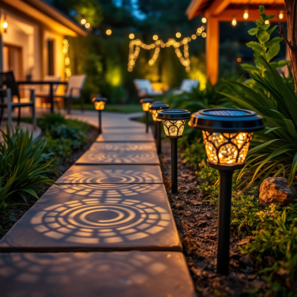 solar lights in action