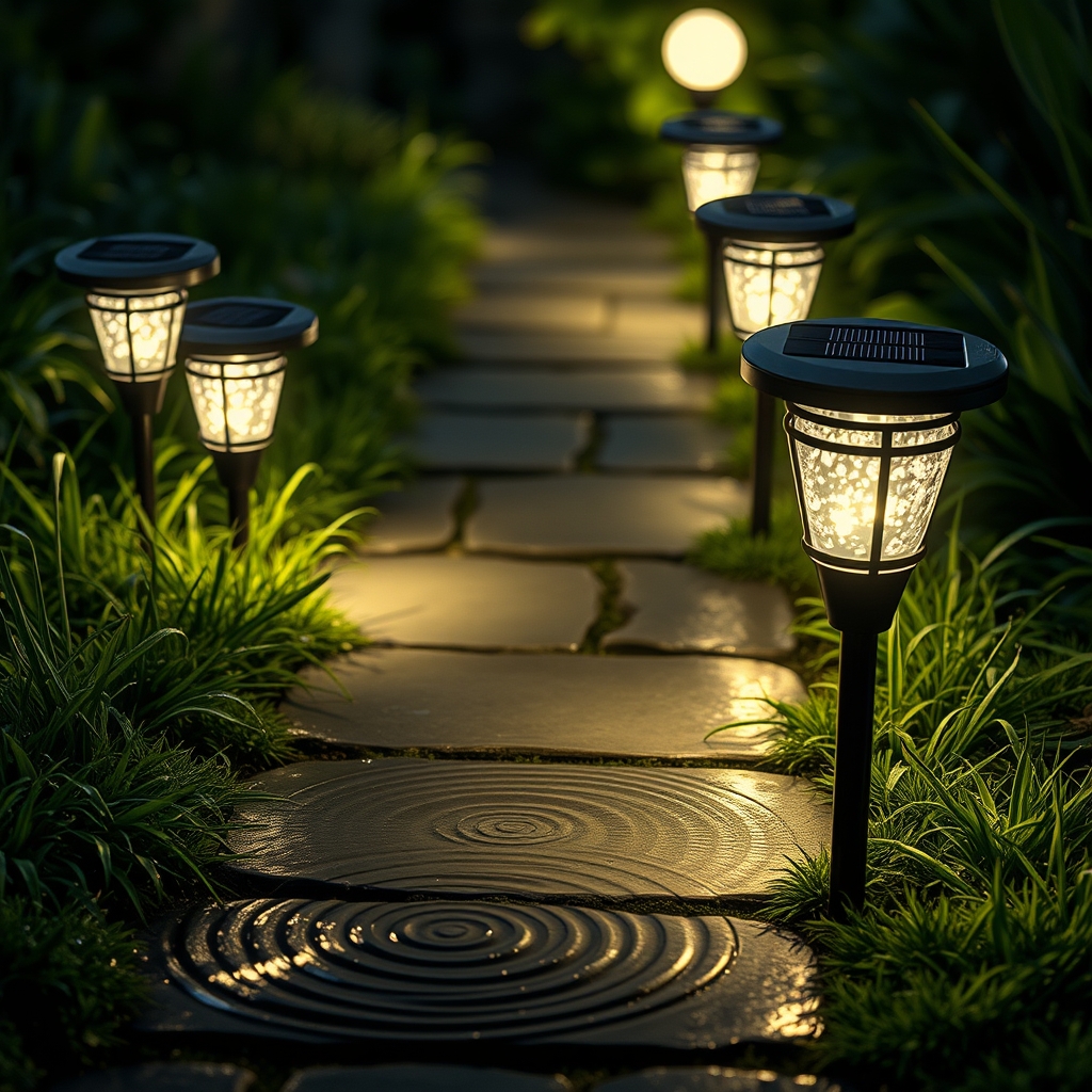 solar lights in action