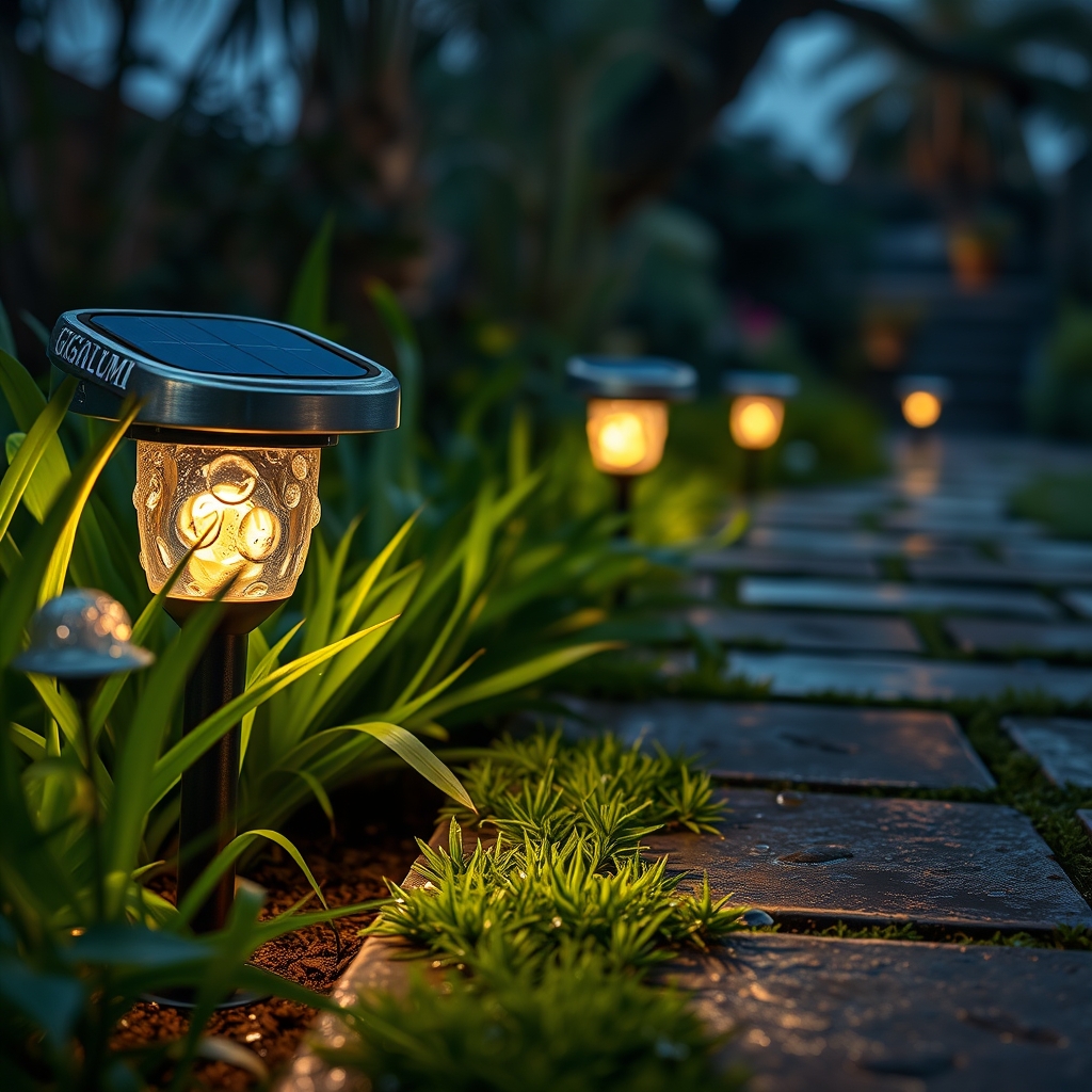 solar lights in action